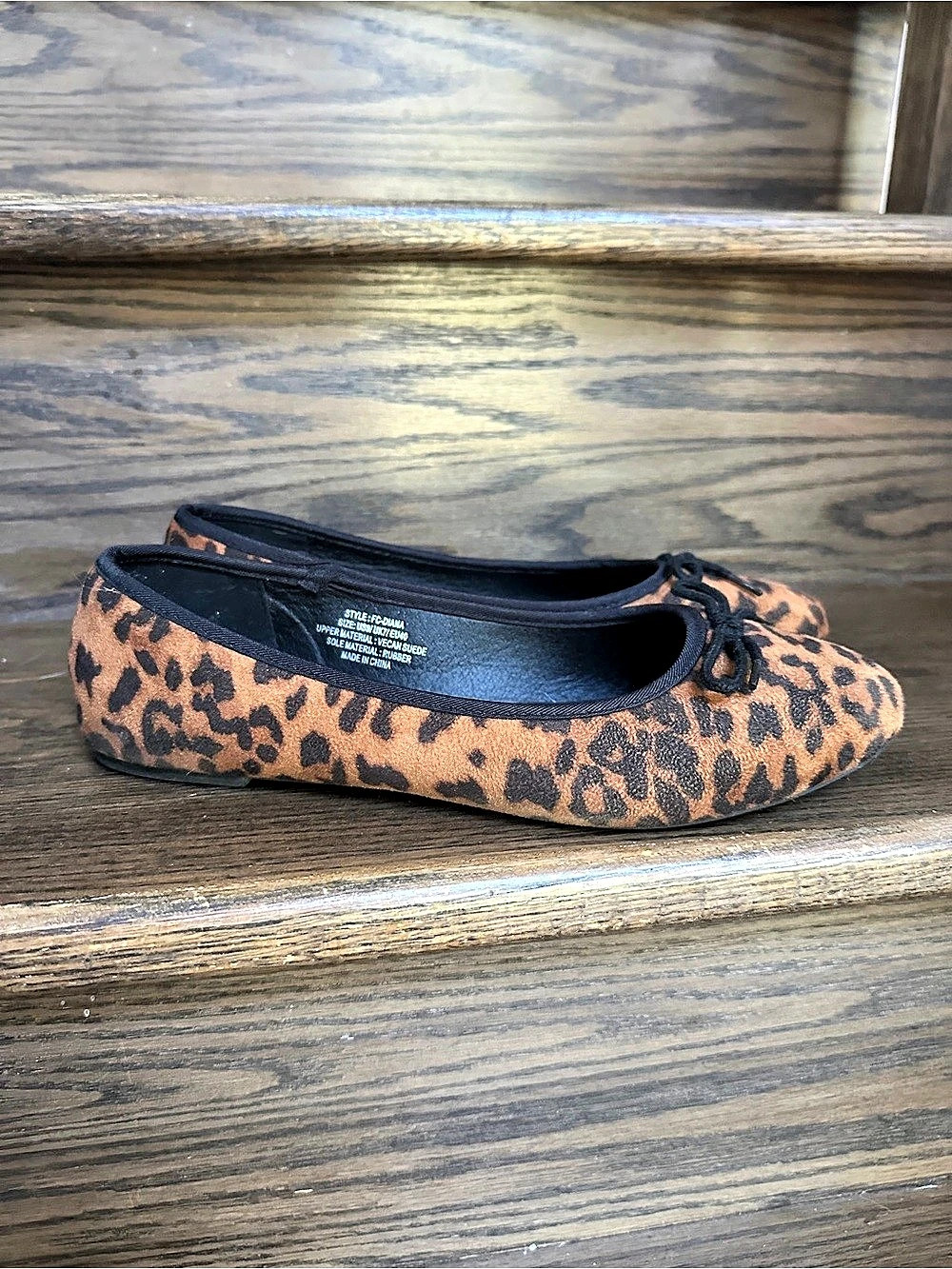 French Connection "Diana" Leopard Print Vegan Suede Ballet Flats - Size US 9 - Picture 3 of 9